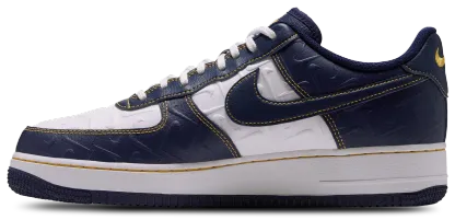 Nike Air Force 1 Low LE - Summit White/Yellow Ochre/Midnight Navy - Image 2
