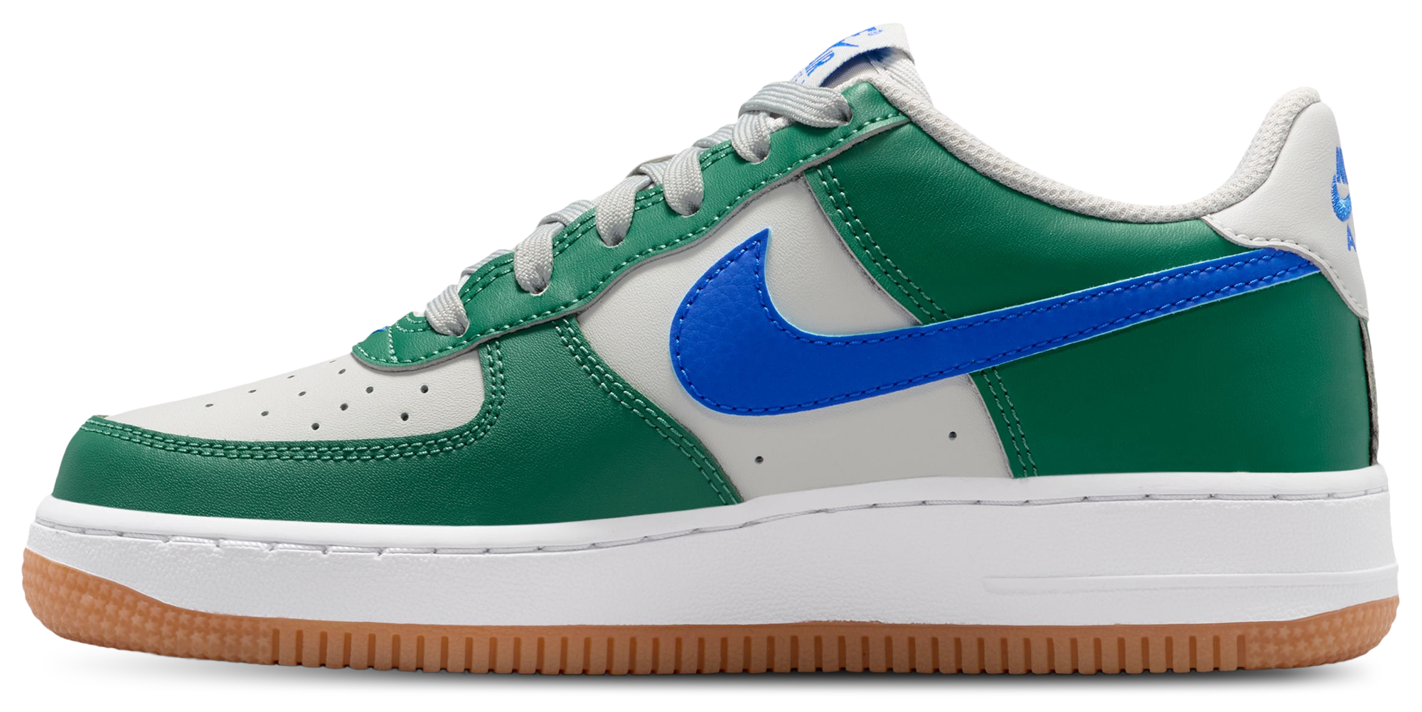 Nike Air Force 1 Low 童款 - Racer Blue/Gray Fog/Evergreen - Image 2