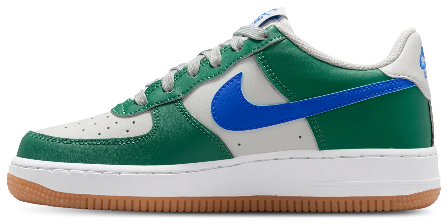Nike Air Force 1 Low 童款 - Racer Blue/Gray Fog/Evergreen - Image 2