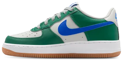 Nike Air Force 1 Low 童款 - Racer Blue/Gray Fog/Evergreen - Image 2