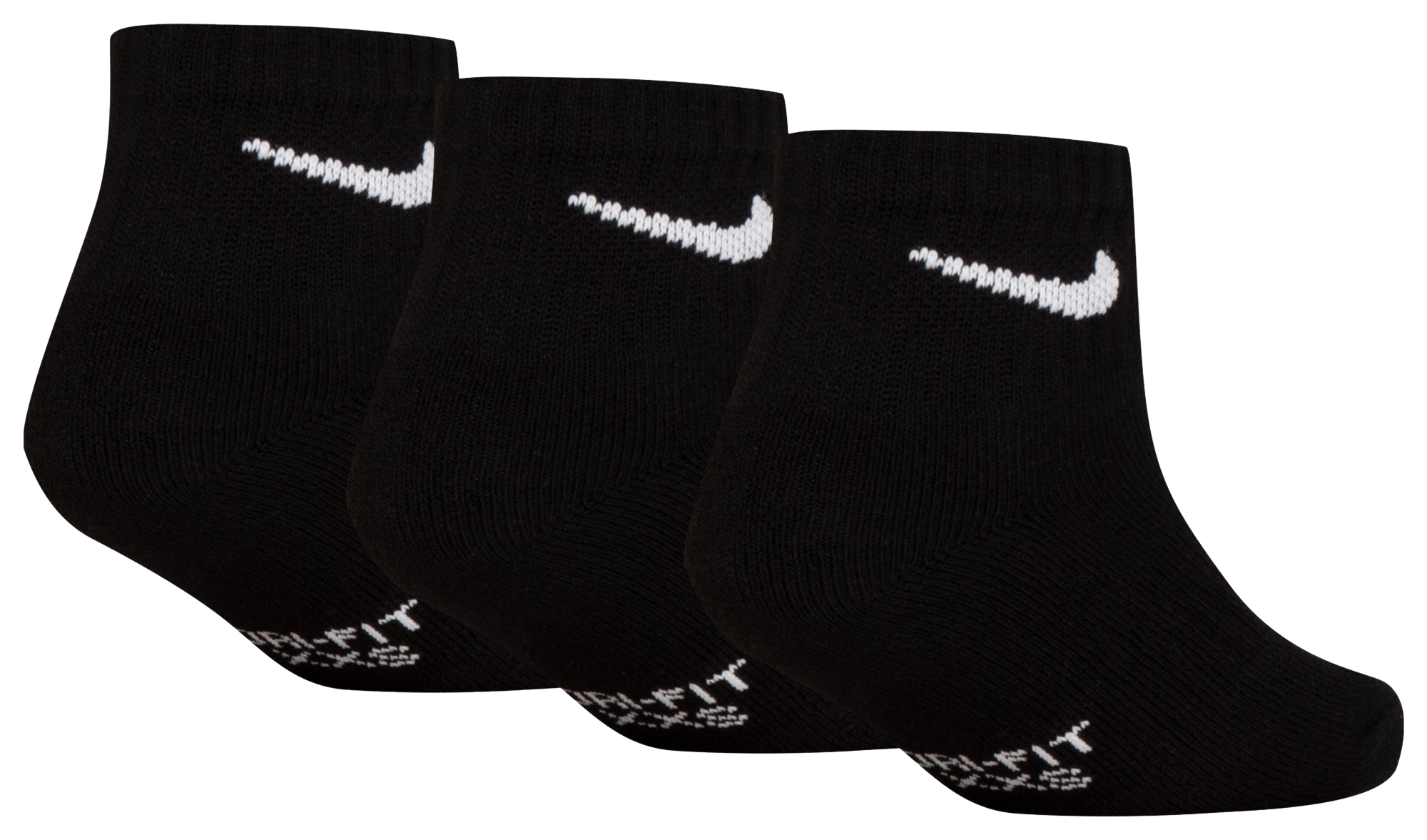 Nike Quarter Socks 6 Pack GSB 童款 - Black/White - Image 3