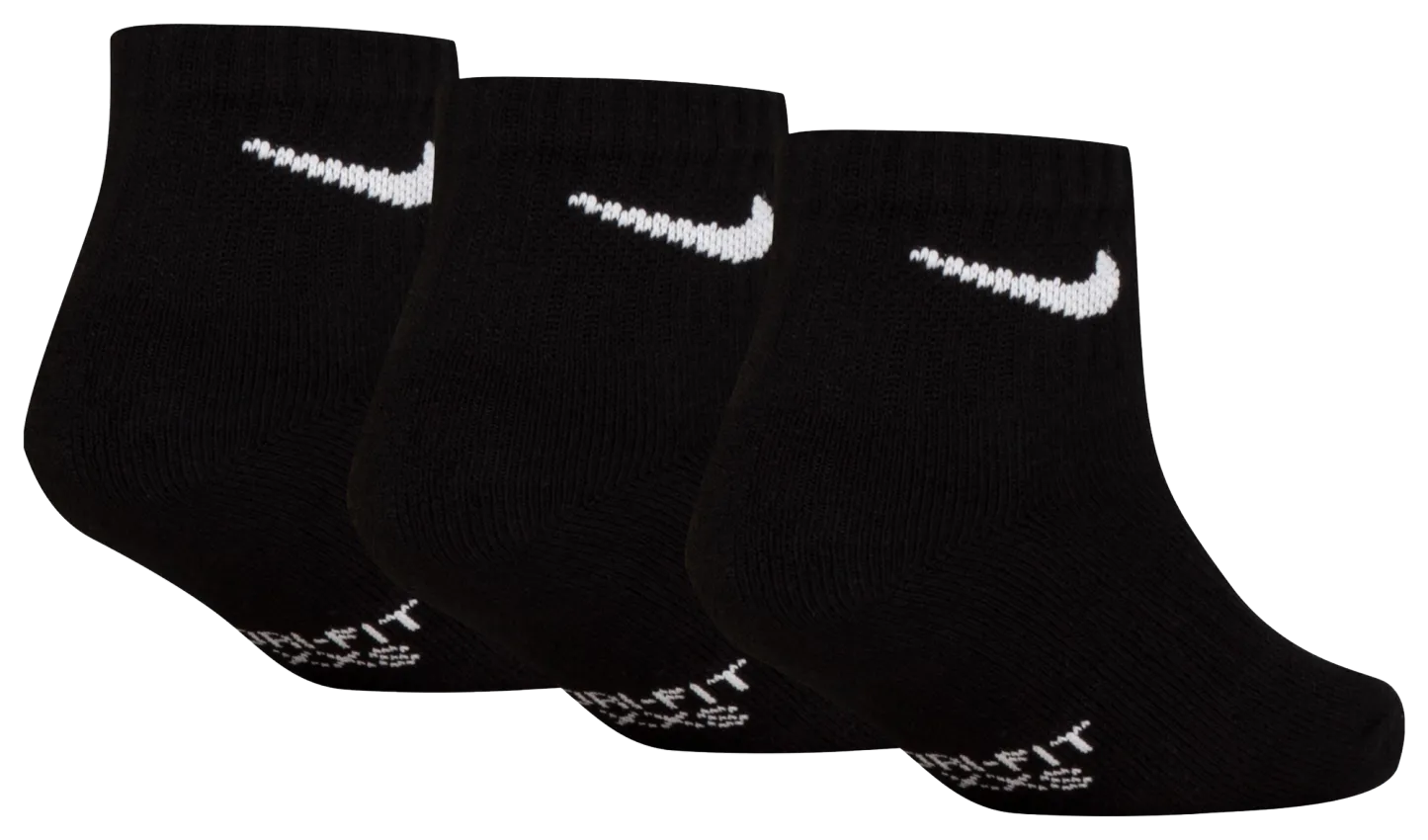 Nike Quarter Socks 6 Pack GSB 童款 - Black/White - Image 3