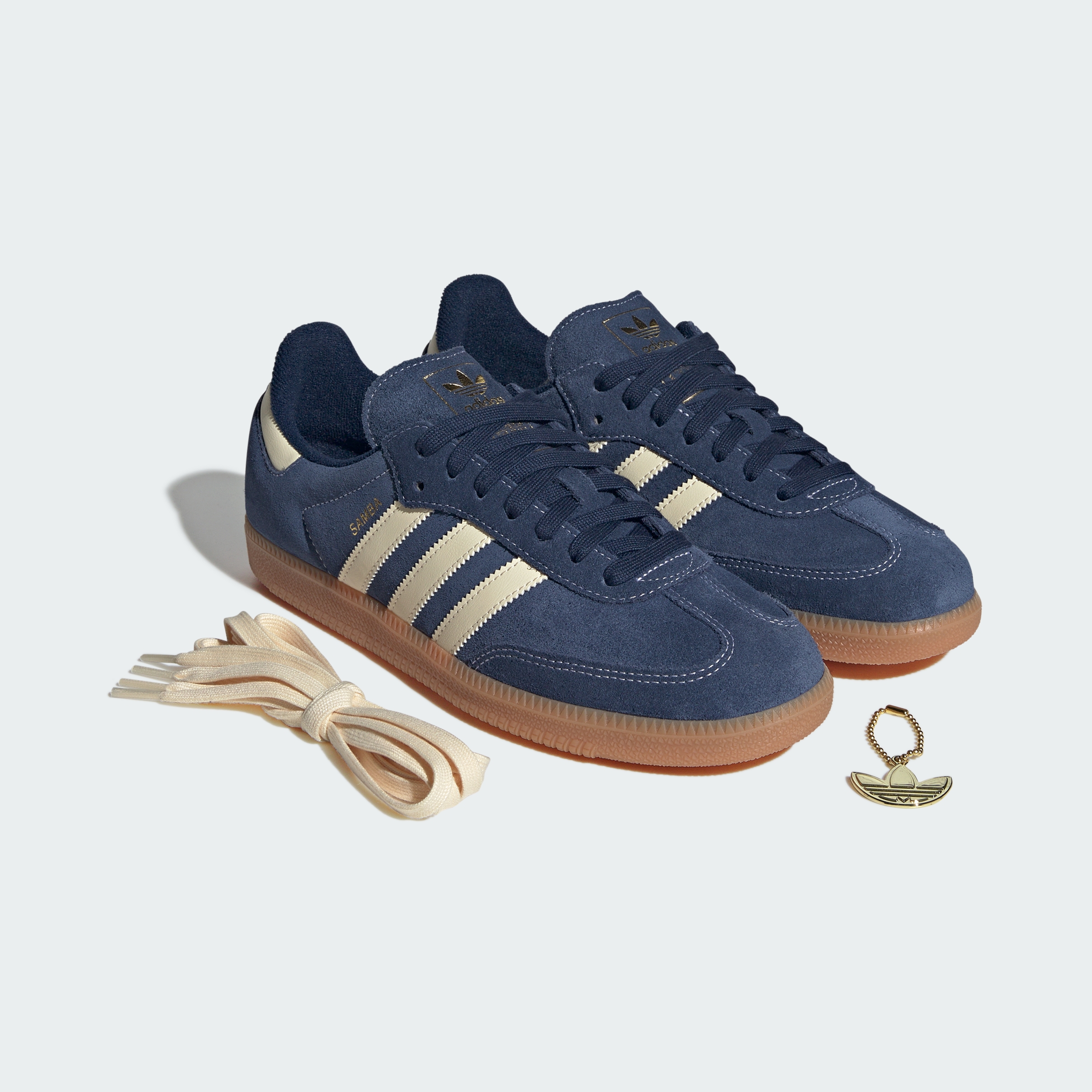 adidas SAMBA OG SHOES - Night Indigo / Warm Vanilla / Gum - View 2