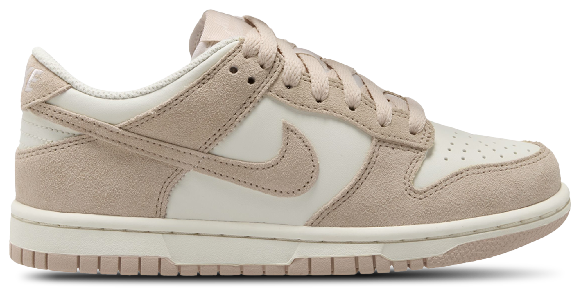 Nike Dunk Low Suede 童款 - White/Tan - Image 1