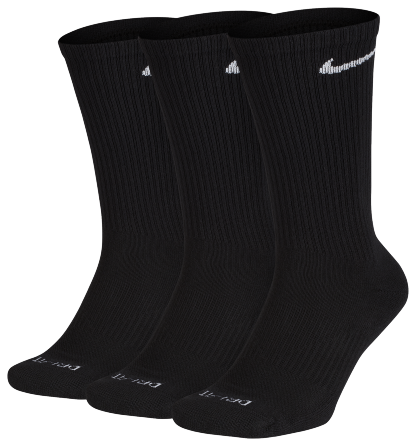 Nike 3 Pack Dri-FIT Plus Crew Socks - Black/White - Image 1