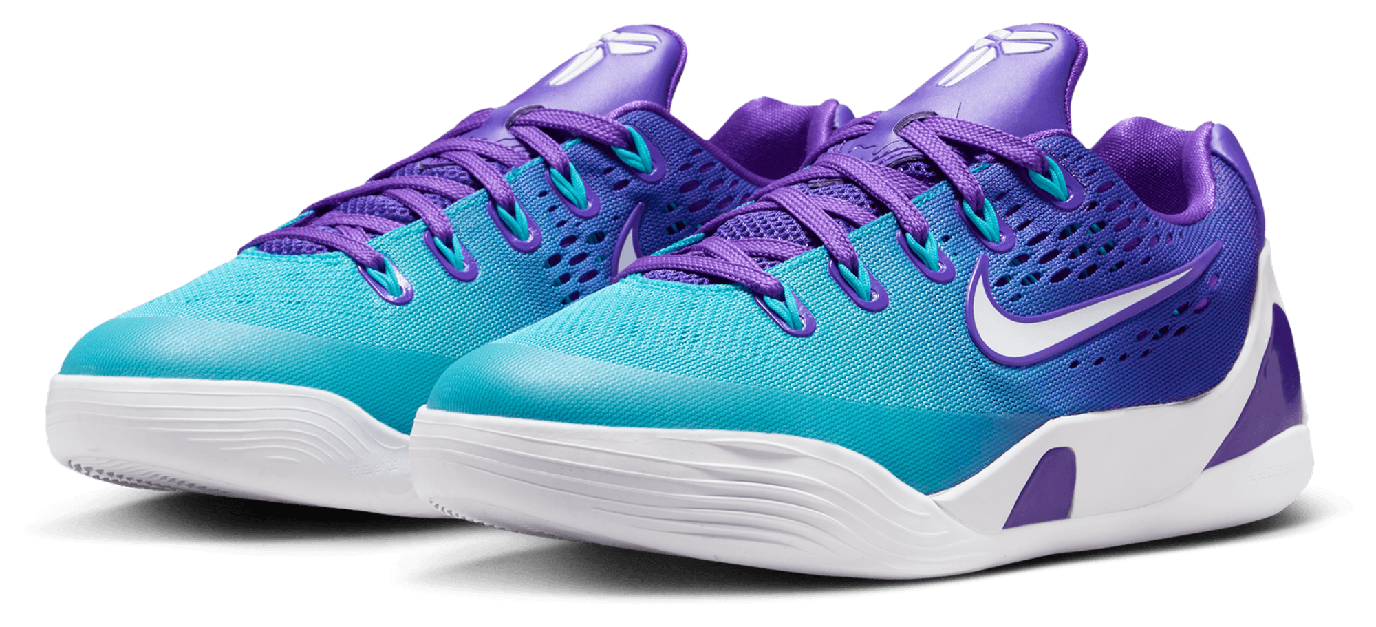 Nike Kobe IX Low EM 童款 - White/Blue Lagoon/Fierce Purple - Image 6
