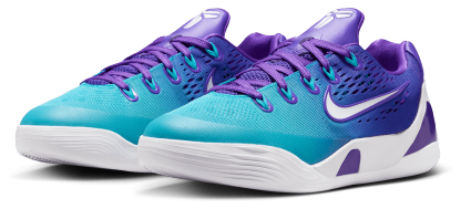 Nike Kobe IX Low EM 童款 - White/Blue Lagoon/Fierce Purple - Image 6