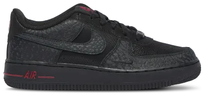 Nike Air Force 1 Low 童款 - Black/Grey/Red - Image 1