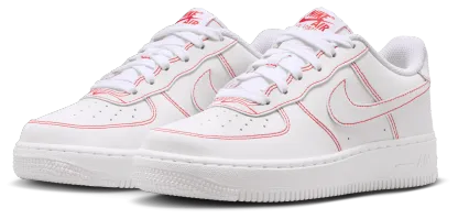 Nike Air Force 1 LV8 1 童款 - White/University Red - Image 6
