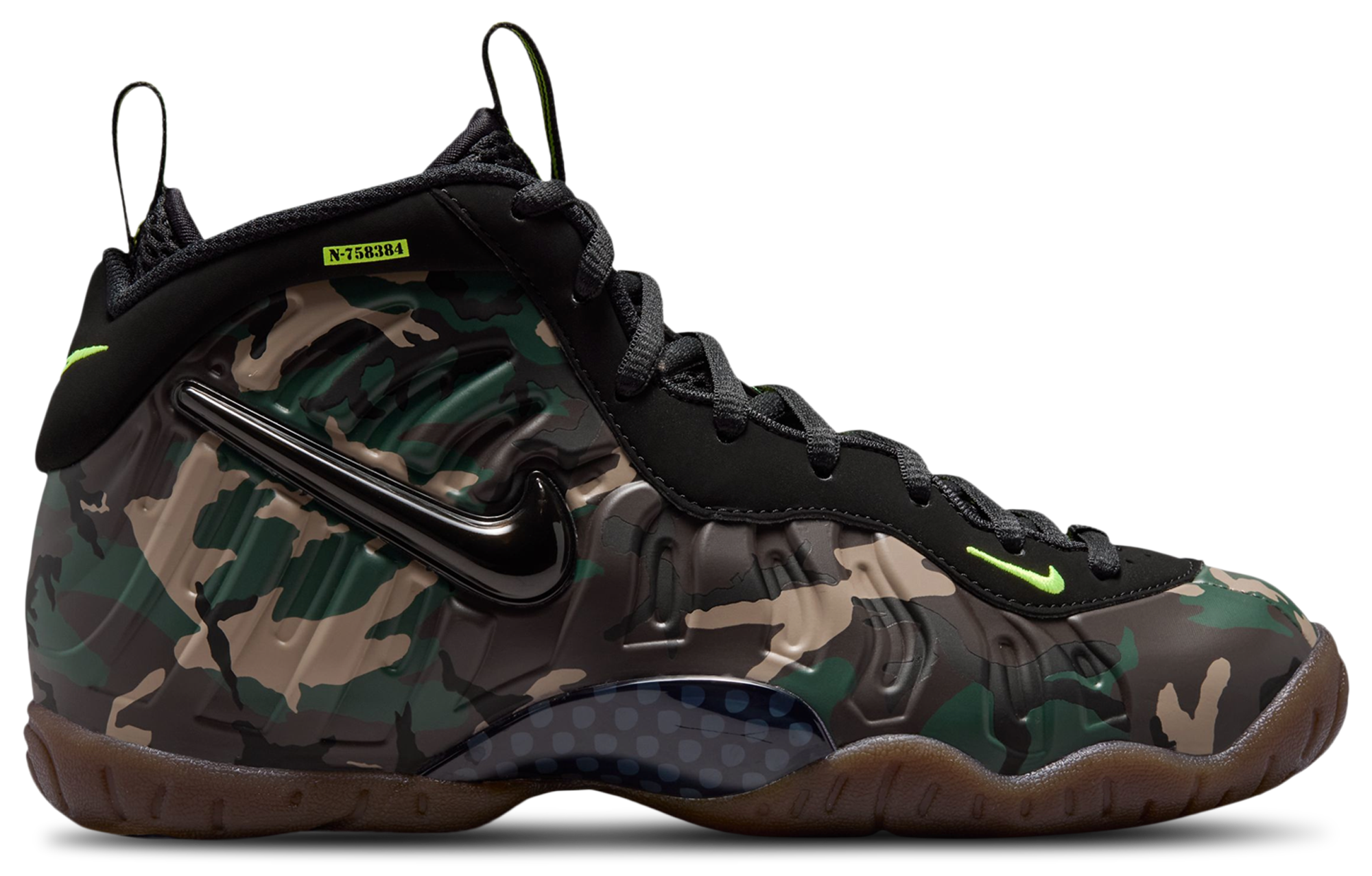 Nike Little Posite Pro 童款 - Black/Green - Image 1