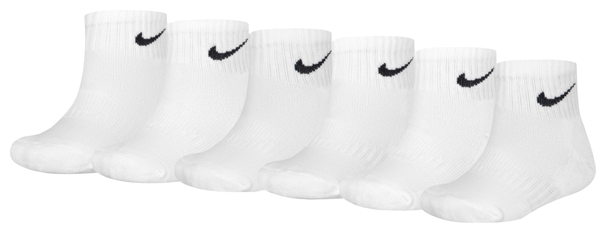Nike Quarter Socks 6 Pack GSB 童款 - White/Black - Image 2