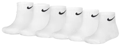 Nike Quarter Socks 6 Pack GSB 童款 - White/Black - Image 2