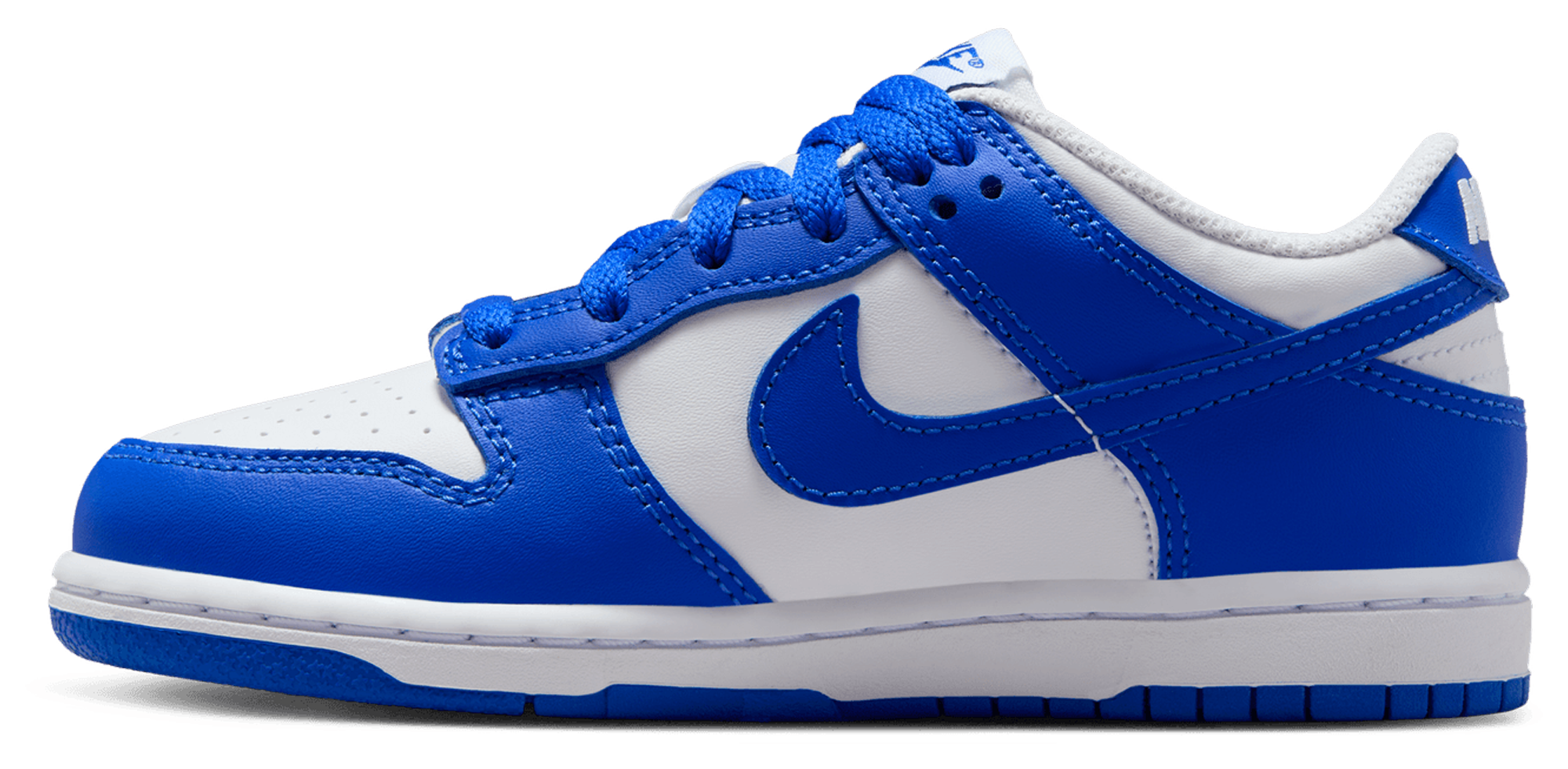 Nike Dunk Low 童款 - White/Hyper Blue - Image 2