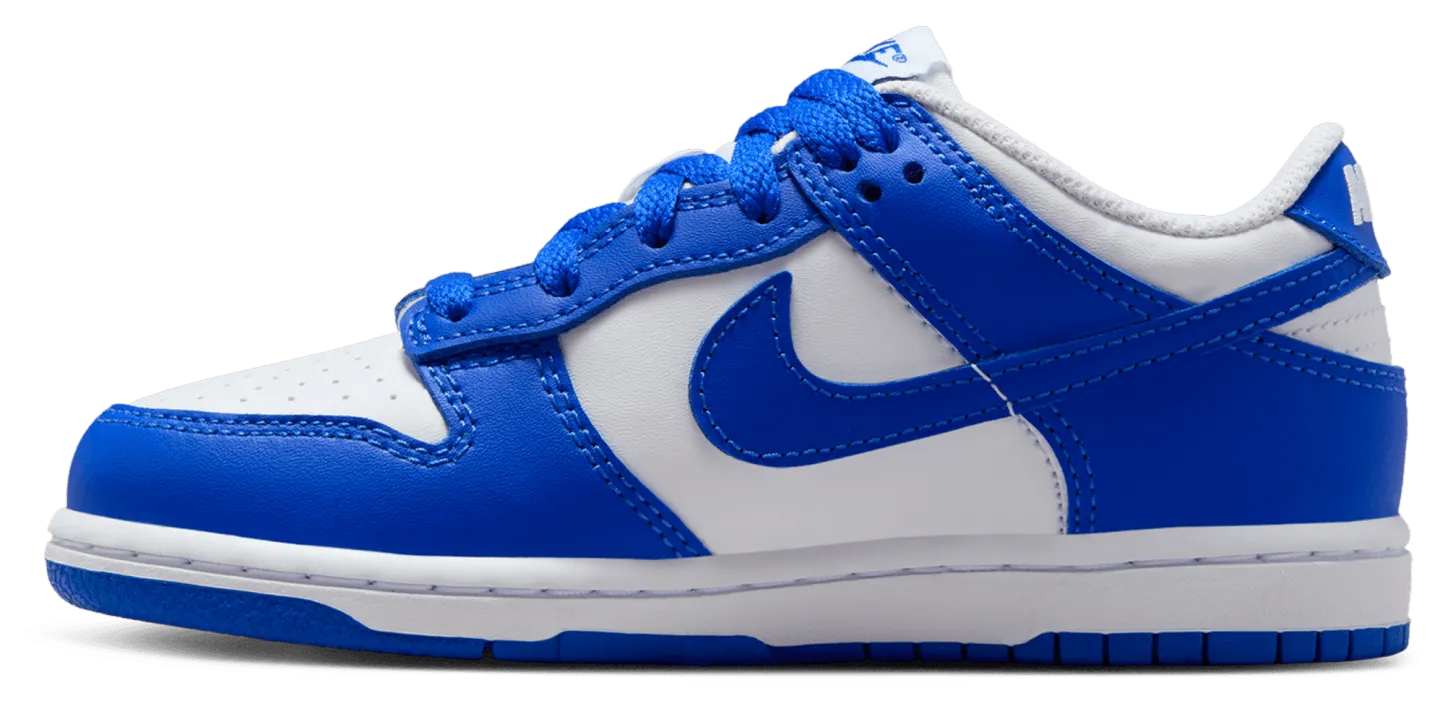 Nike Dunk Low 童款 - White/Hyper Blue - Image 2