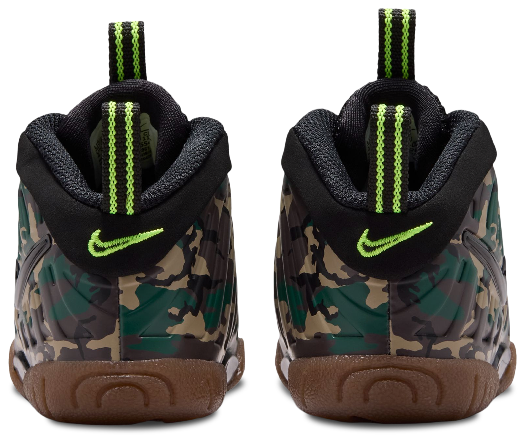 Nike Little Posite Pro 童款 - Black/Green - Image 3