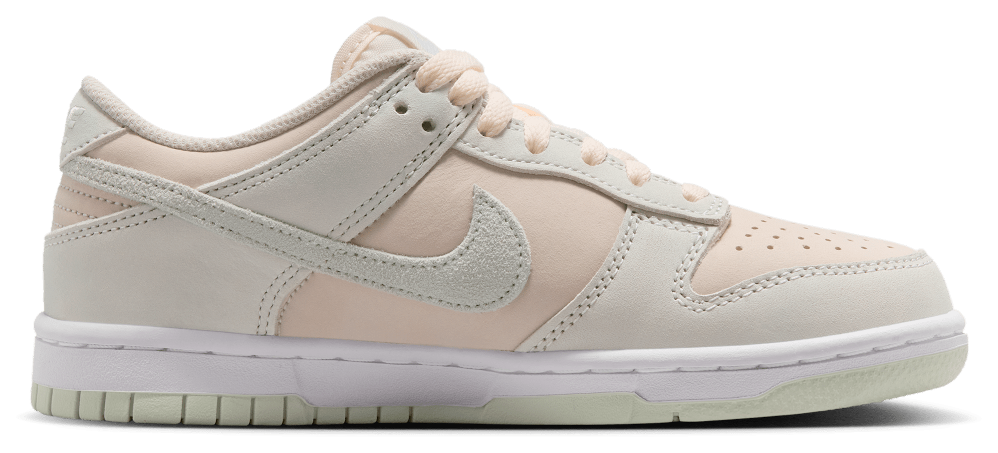 Nike Dunk Low Suede 童款 - Chalk/Barely Volt/White - Image 1