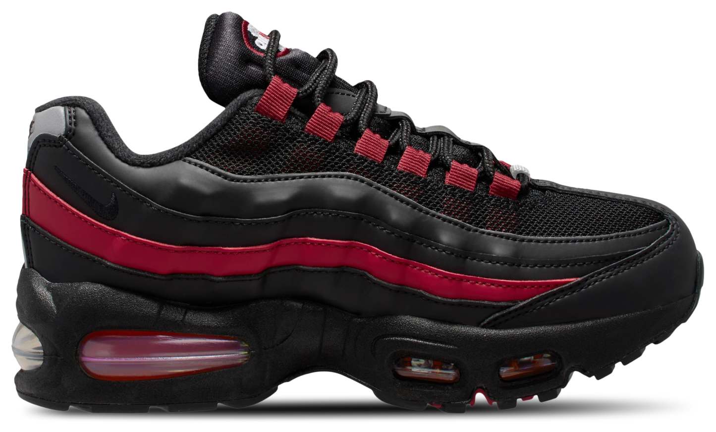Nike Air Max 95 BB Leather 童款 - Black/Crimson/Wolf Grey - Image 1