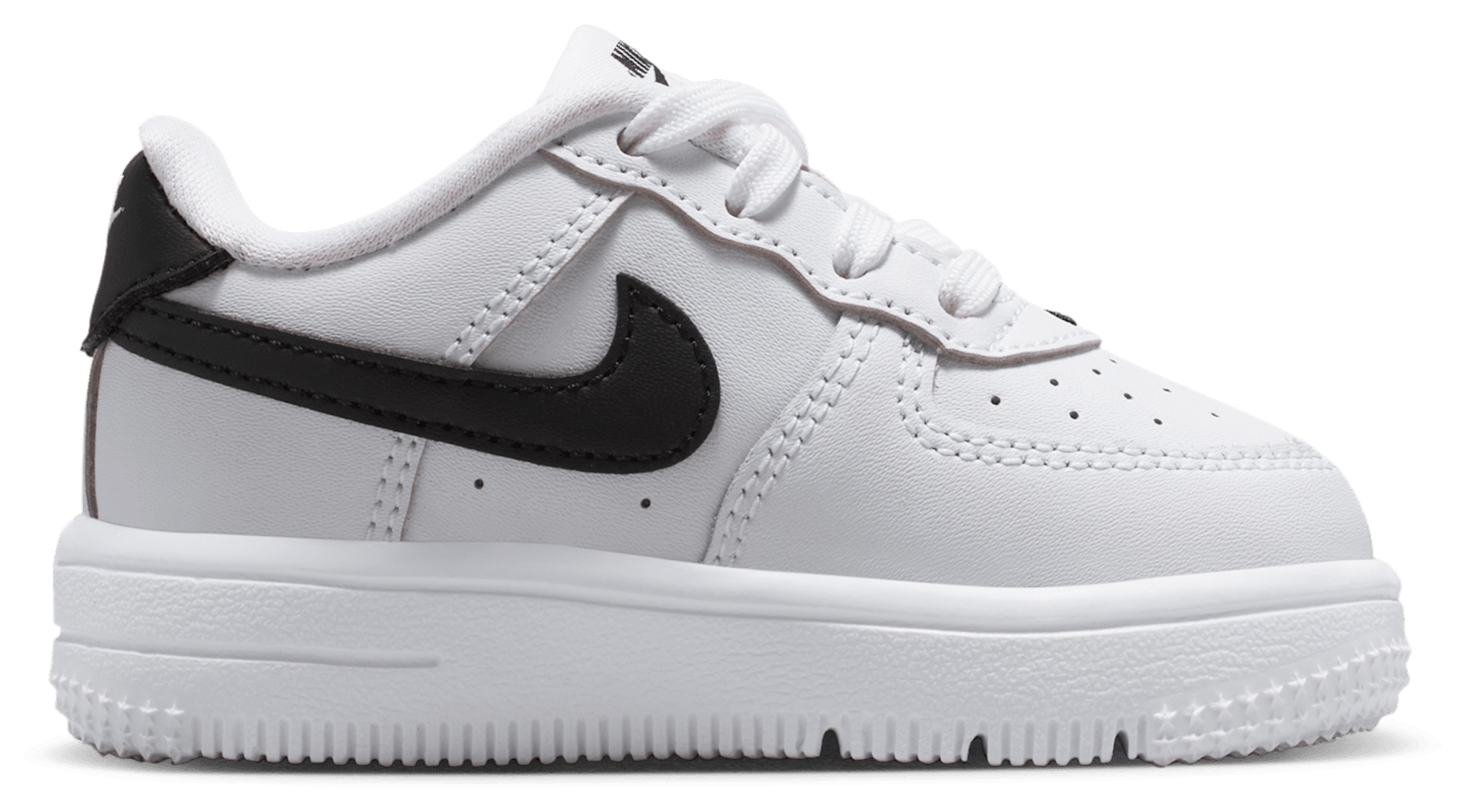Nike Air Force 1 Low Lace 童款 - White/Black - Image 1