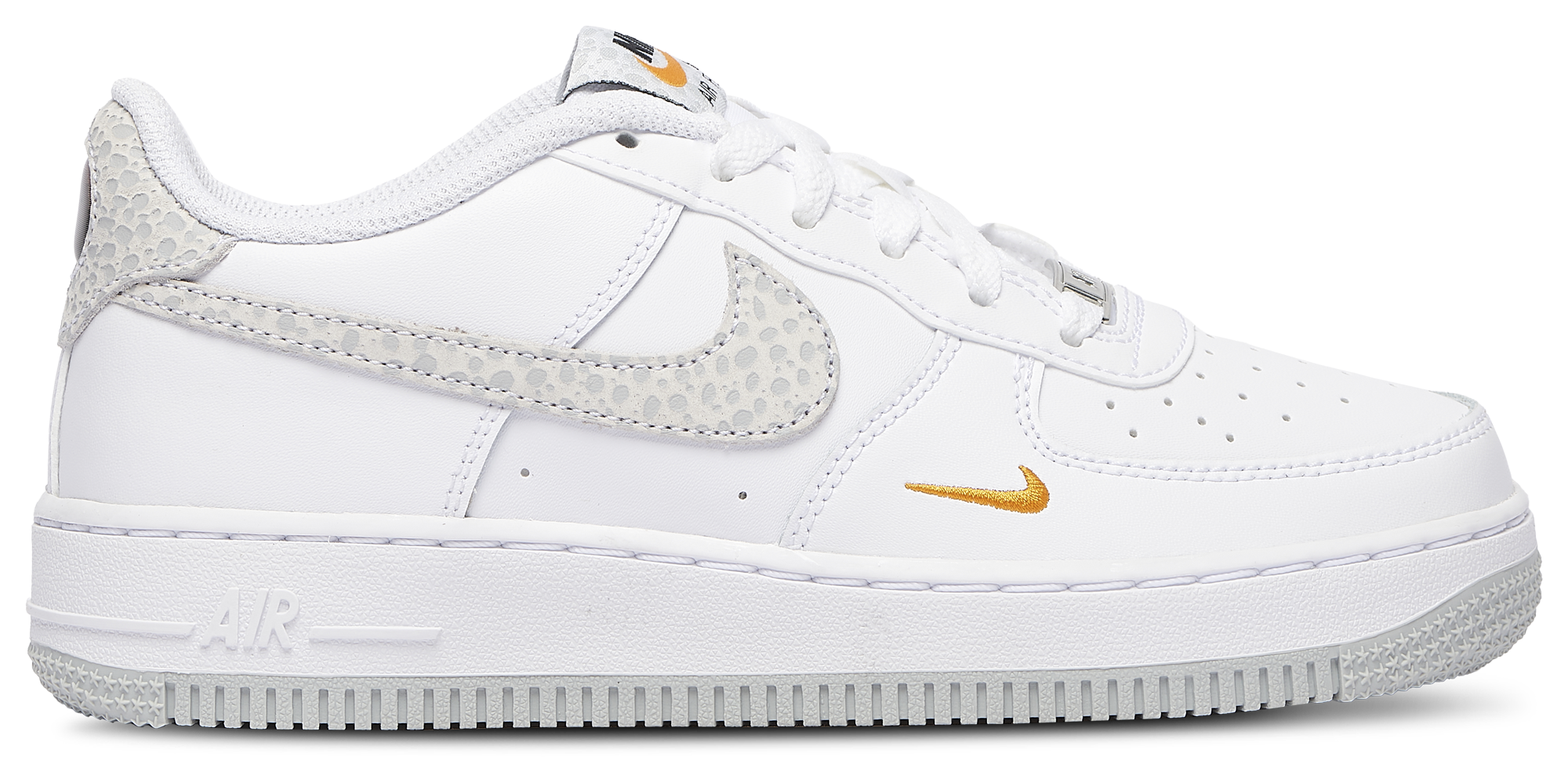 Nike Air Force 1 Low 童款 - White/Orange/Grey - Image 1