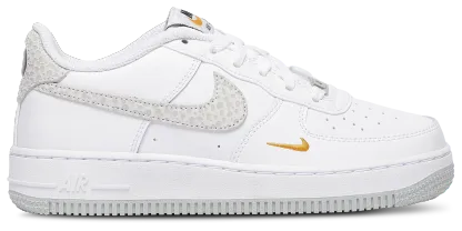 Nike Air Force 1 Low 童款 - White/Orange/Grey - Image 1
