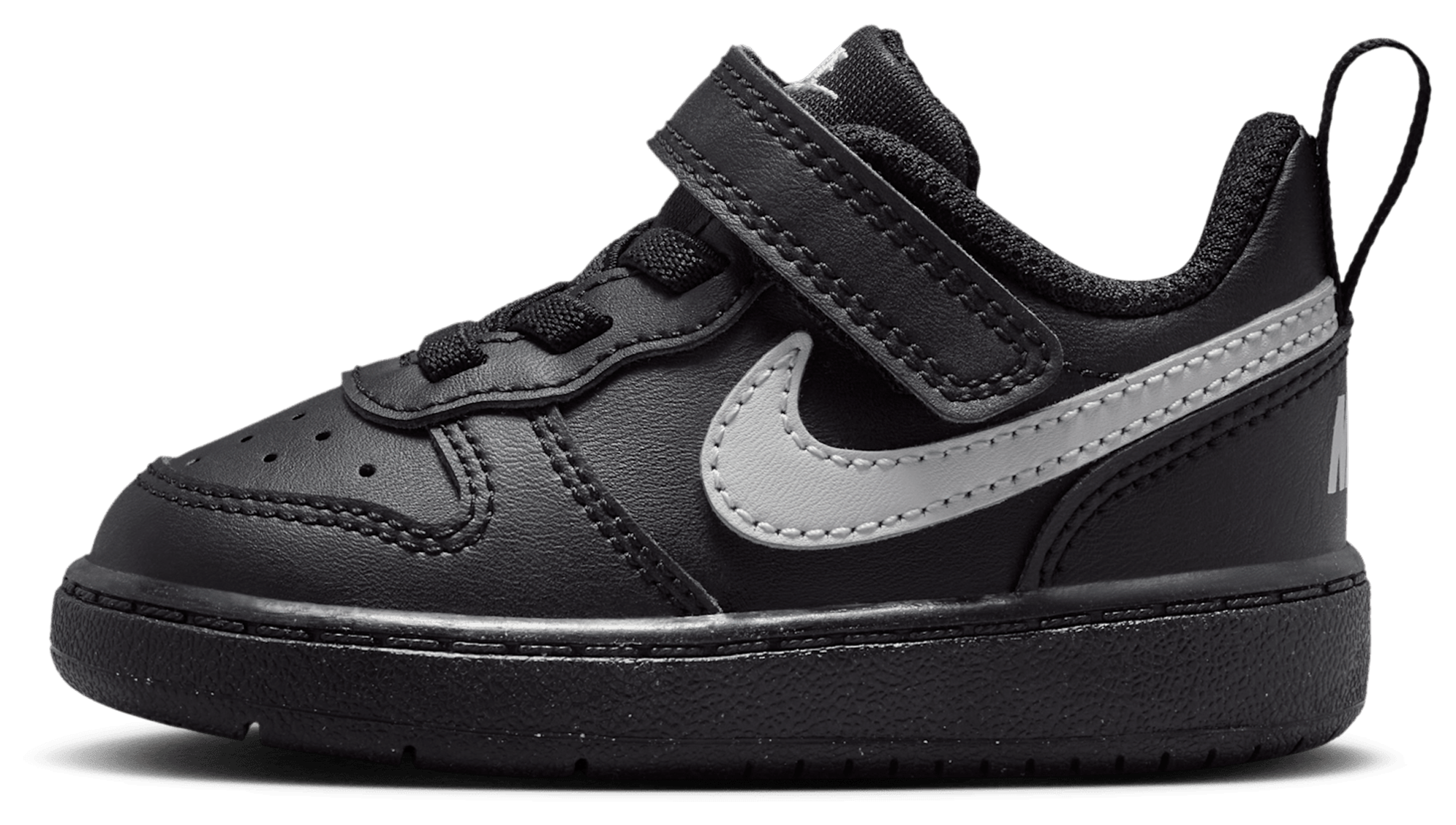 Nike Court Borough Low Recraft 童款 - Black/Black/Grey Fog - Image 2