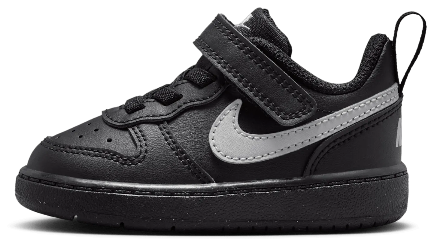 Nike Court Borough Low Recraft 童款 - Black/Black/Grey Fog - Image 2