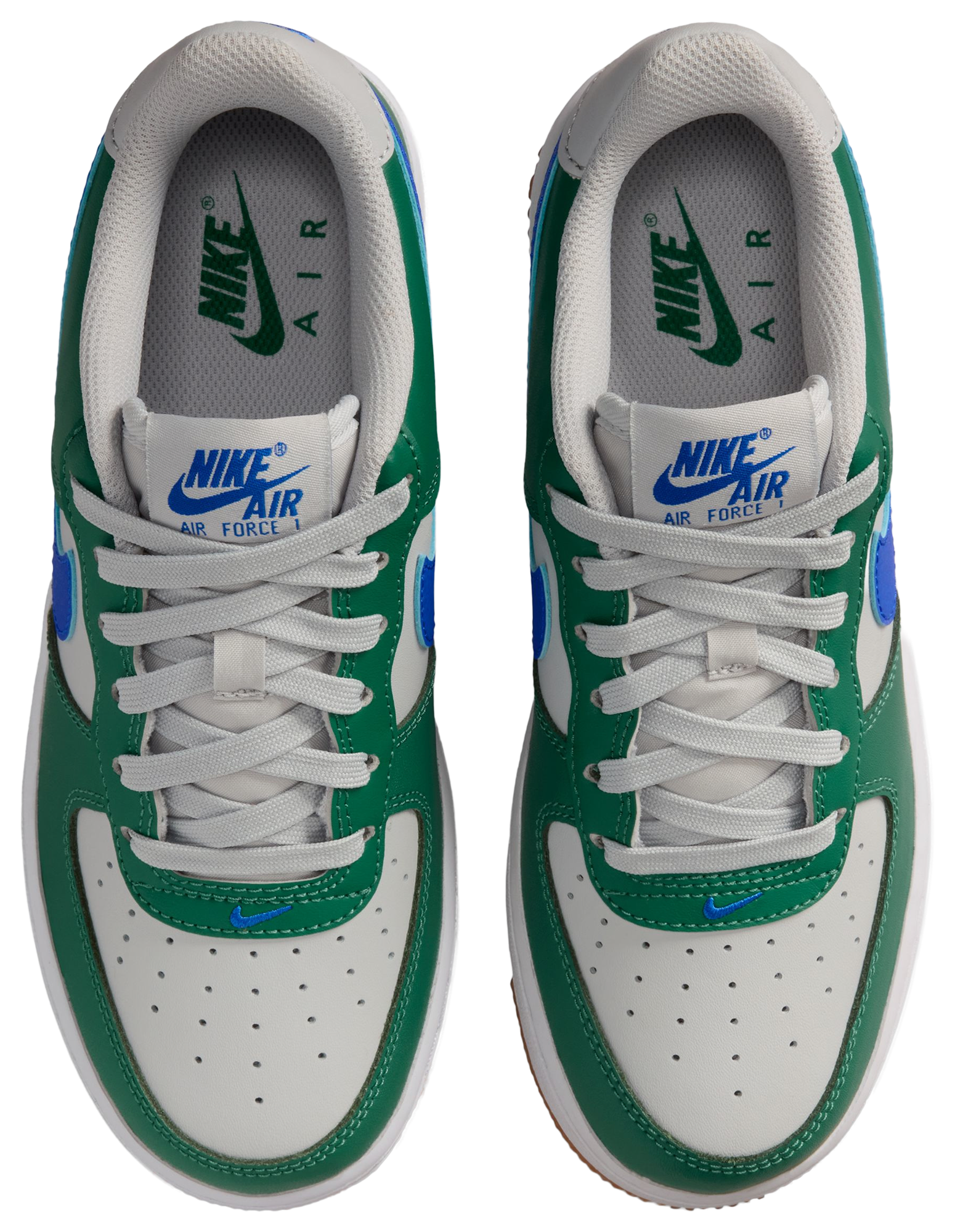 Nike Air Force 1 Low 童款 - Racer Blue/Gray Fog/Evergreen - Image 4