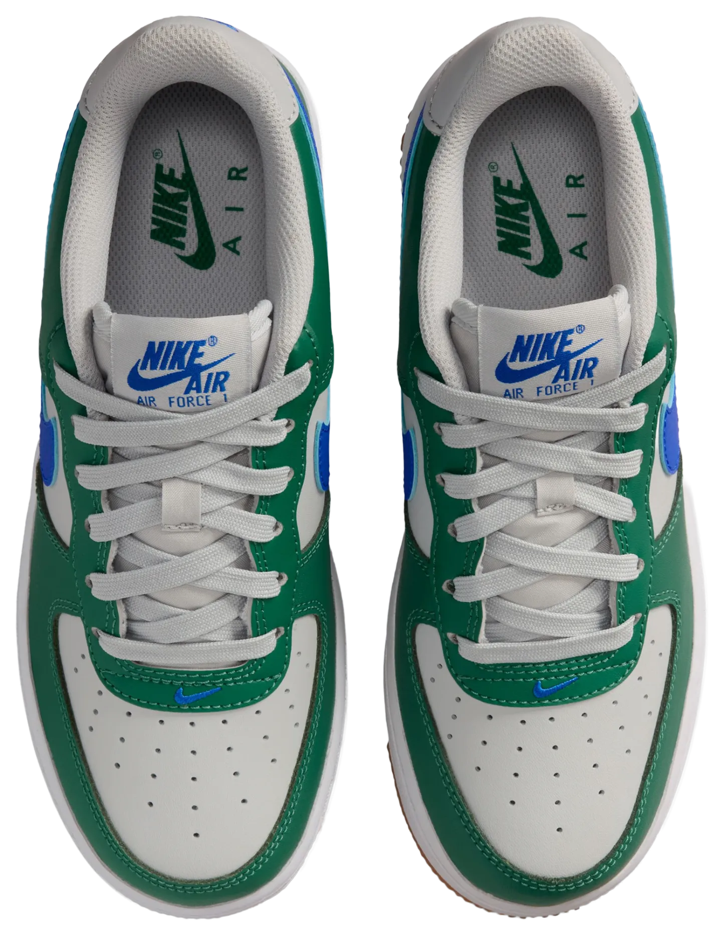 Nike Air Force 1 Low 童款 - Racer Blue/Gray Fog/Evergreen - Image 4