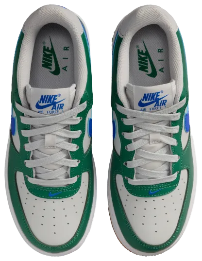 Nike Air Force 1 Low 童款 - Racer Blue/Gray Fog/Evergreen - Image 4