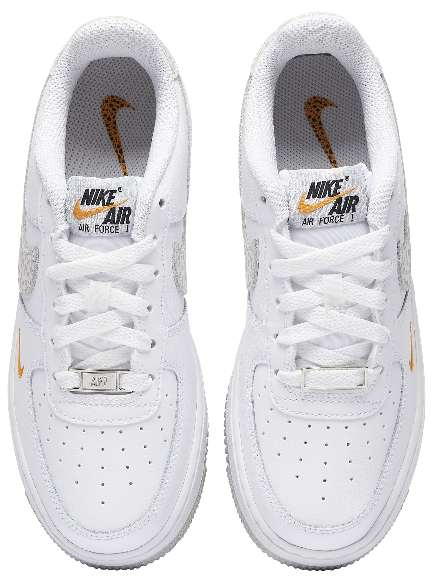 Nike Air Force 1 Low 童款 - White/Orange/Grey - Image 4