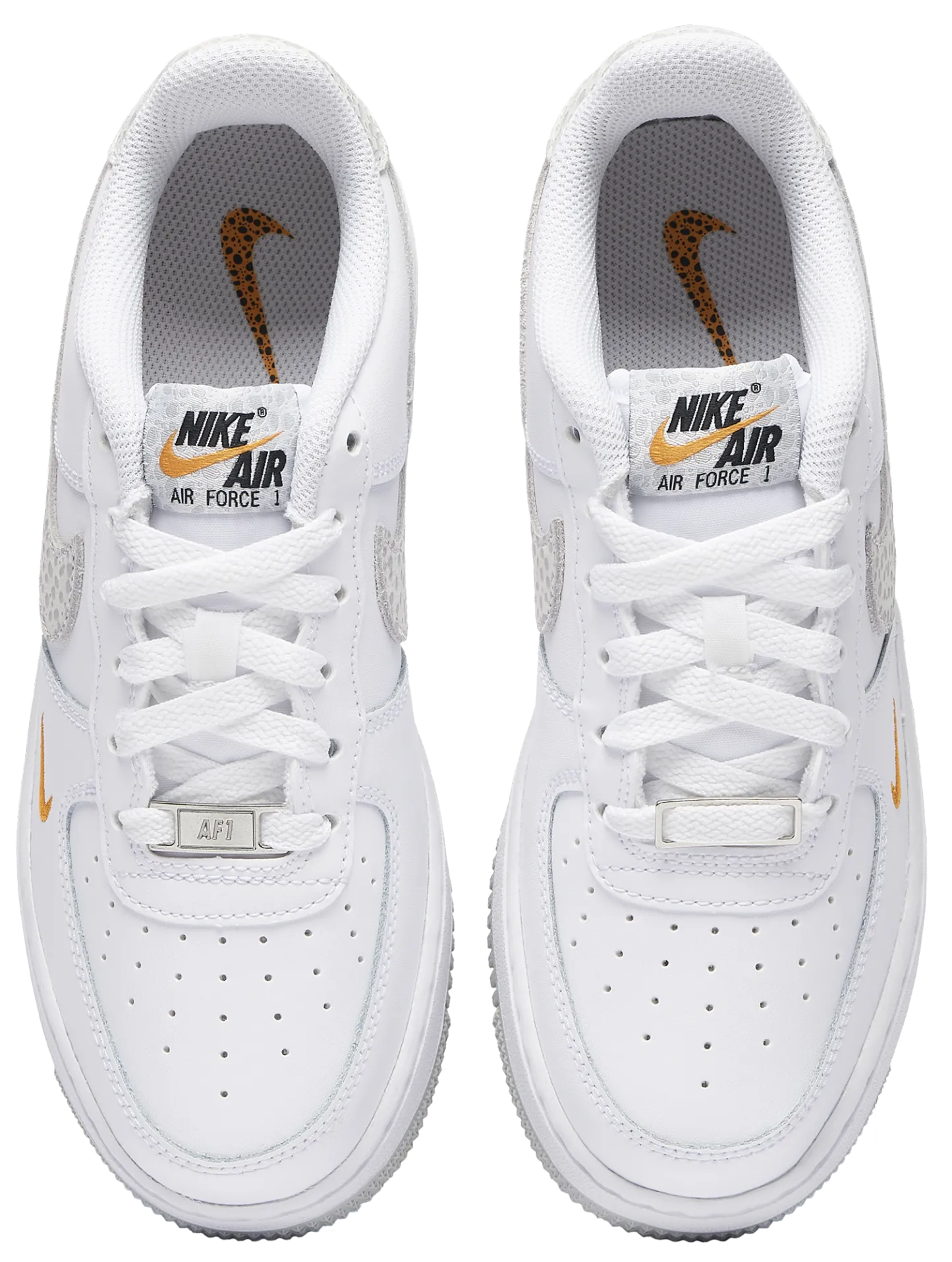 Nike Air Force 1 Low 童款 - White/Orange/Grey - Image 4