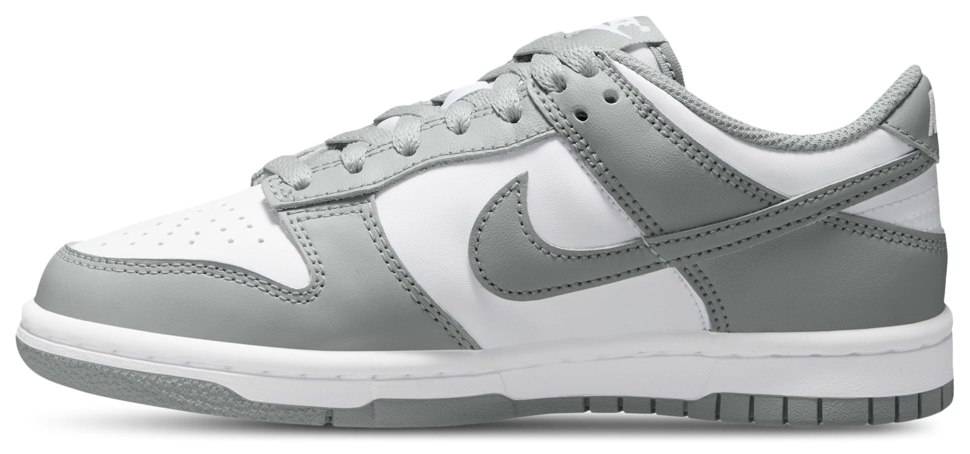 Nike Dunk Low - Kids - White/White/Light Smoke Grey - Image 2