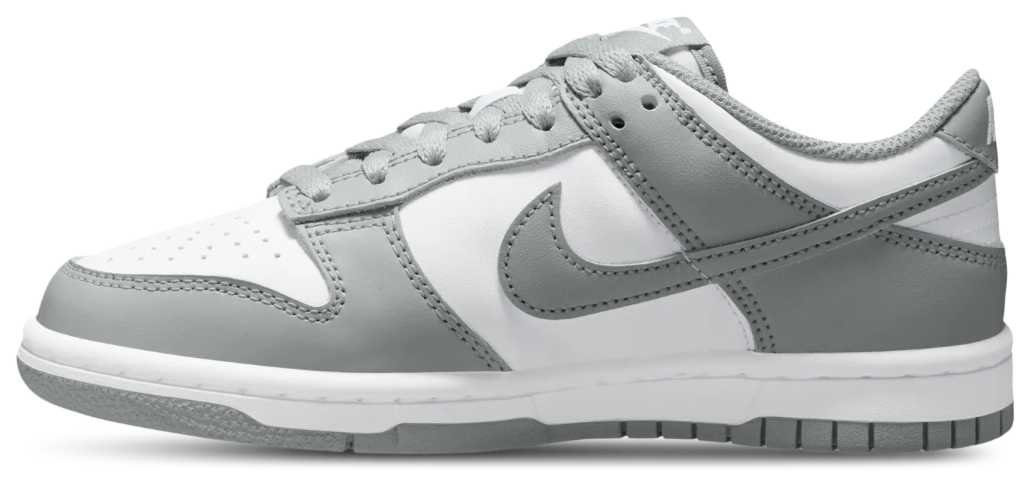 Nike Dunk Low - Kids - White/White/Light Smoke Grey - Image 2