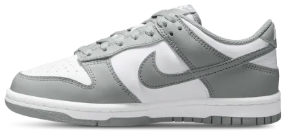 Nike Dunk Low - Kids - White/White/Light Smoke Grey - Image 2