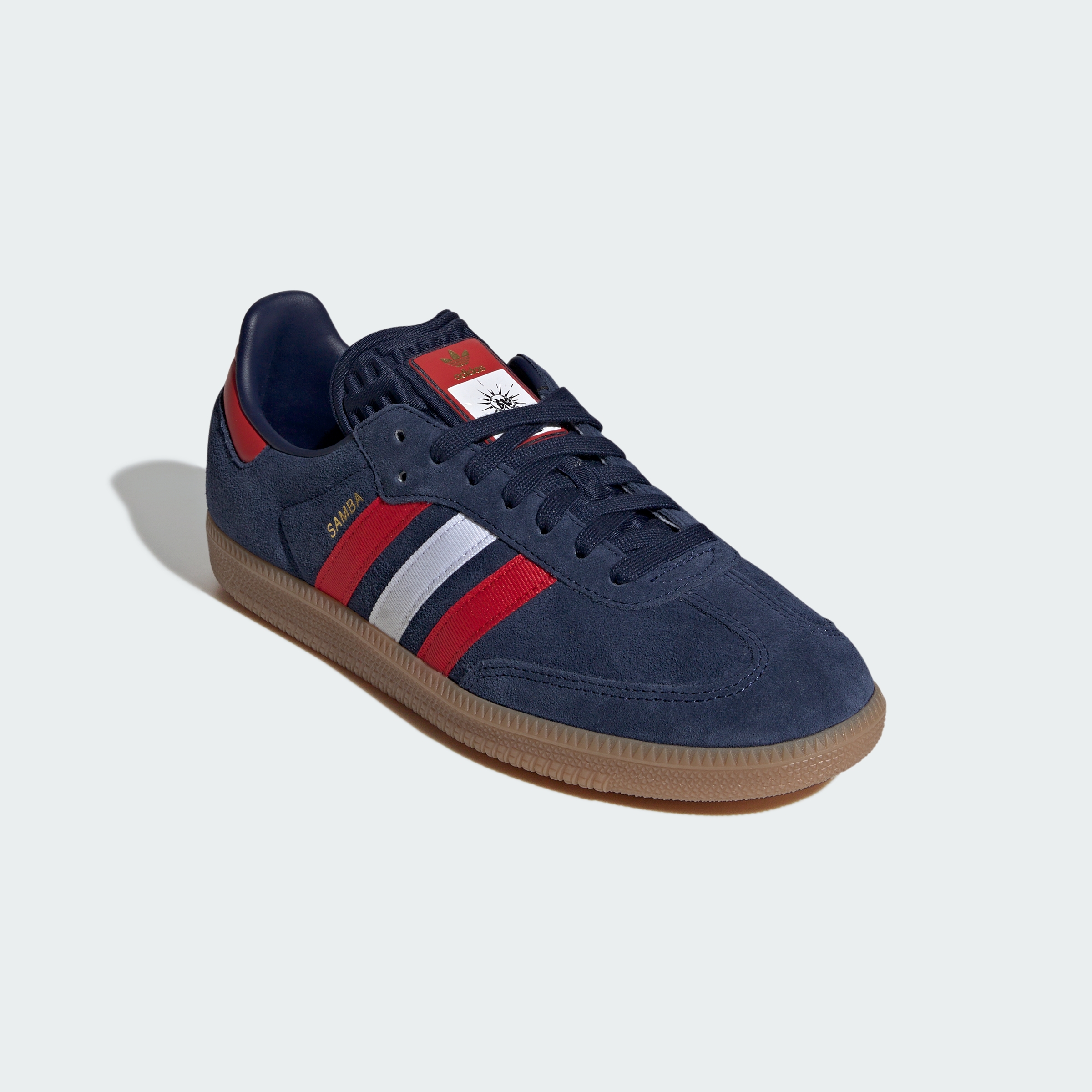 adidas Samba OG Shoes - Night Indigo / Better Scarlet / Cloud White - View 6