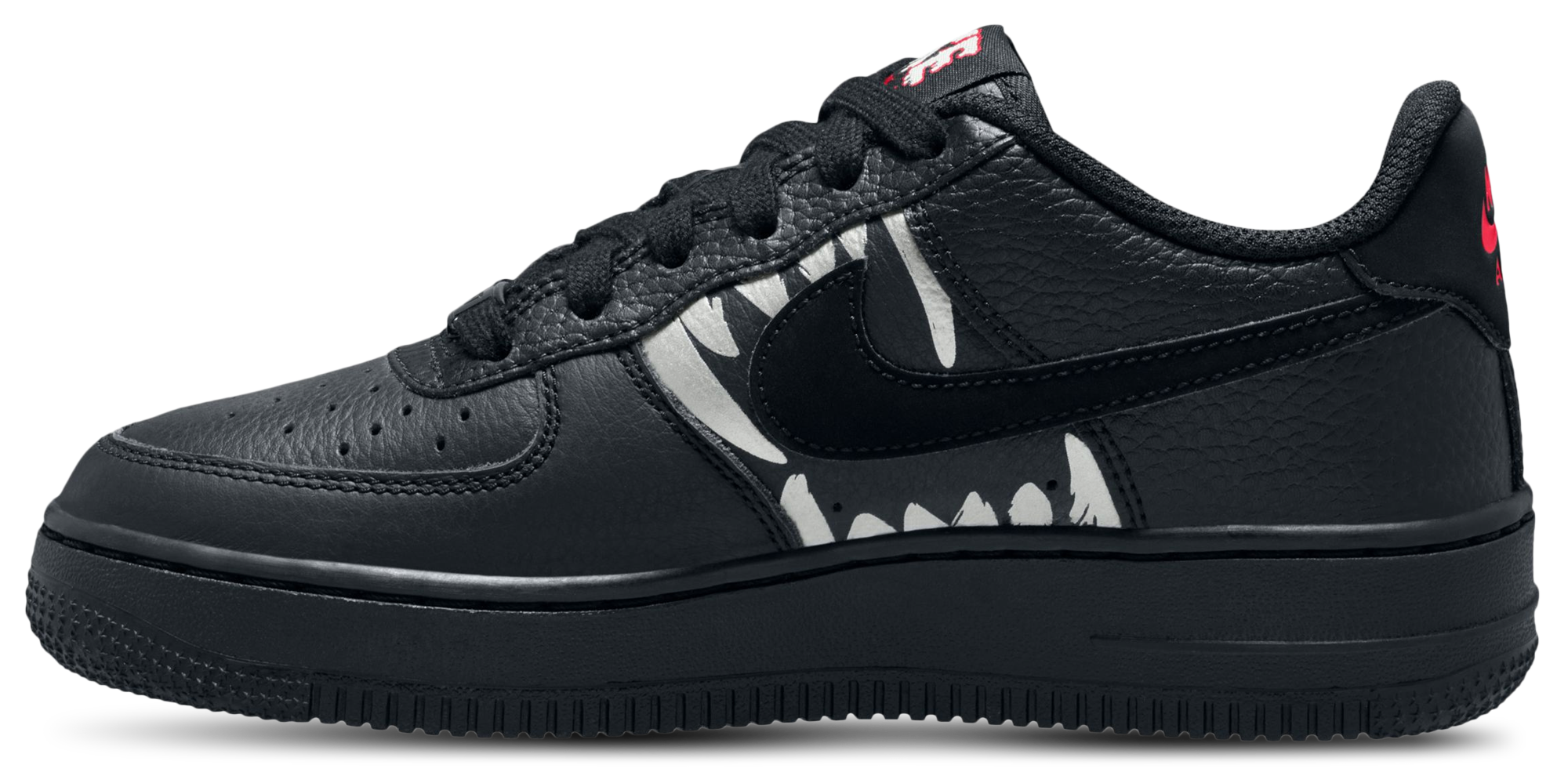 Nike Air Force 1 Low 童款 - University Red/Metallic Silver/Black - Image 2