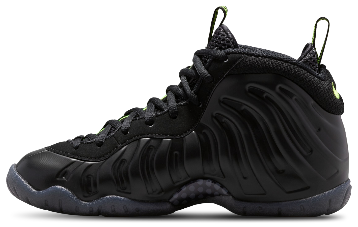 Nike Little Posite Pro 童款 - Black/Voltage Yellow - Image 2