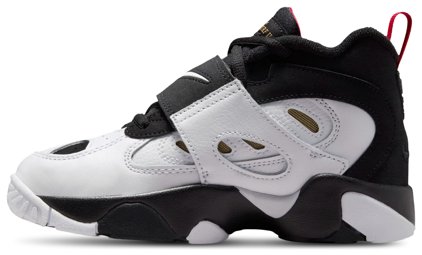 Nike Air Diamond Turf II 童款 - White/Black/Gold - Image 2