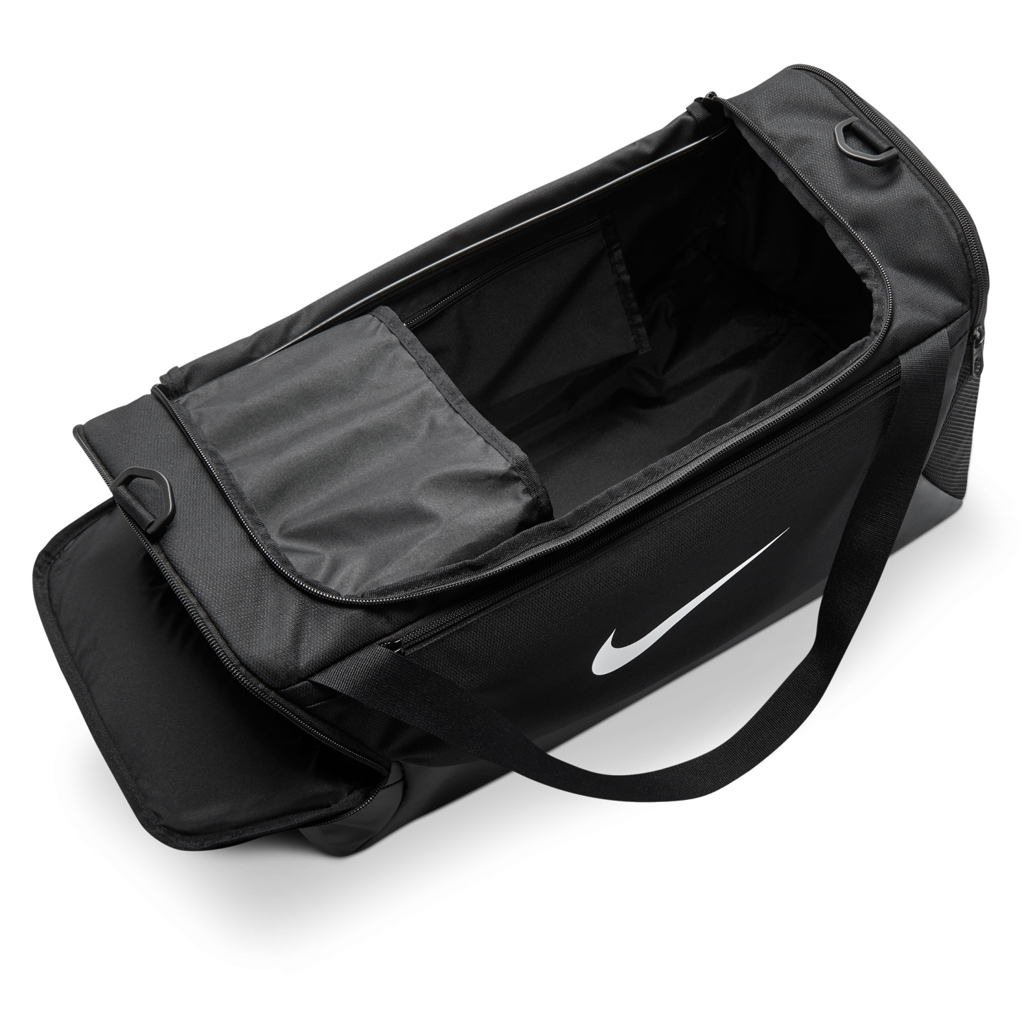 Nike Brasilia Small Duffel - Black/Black/White - Image 5