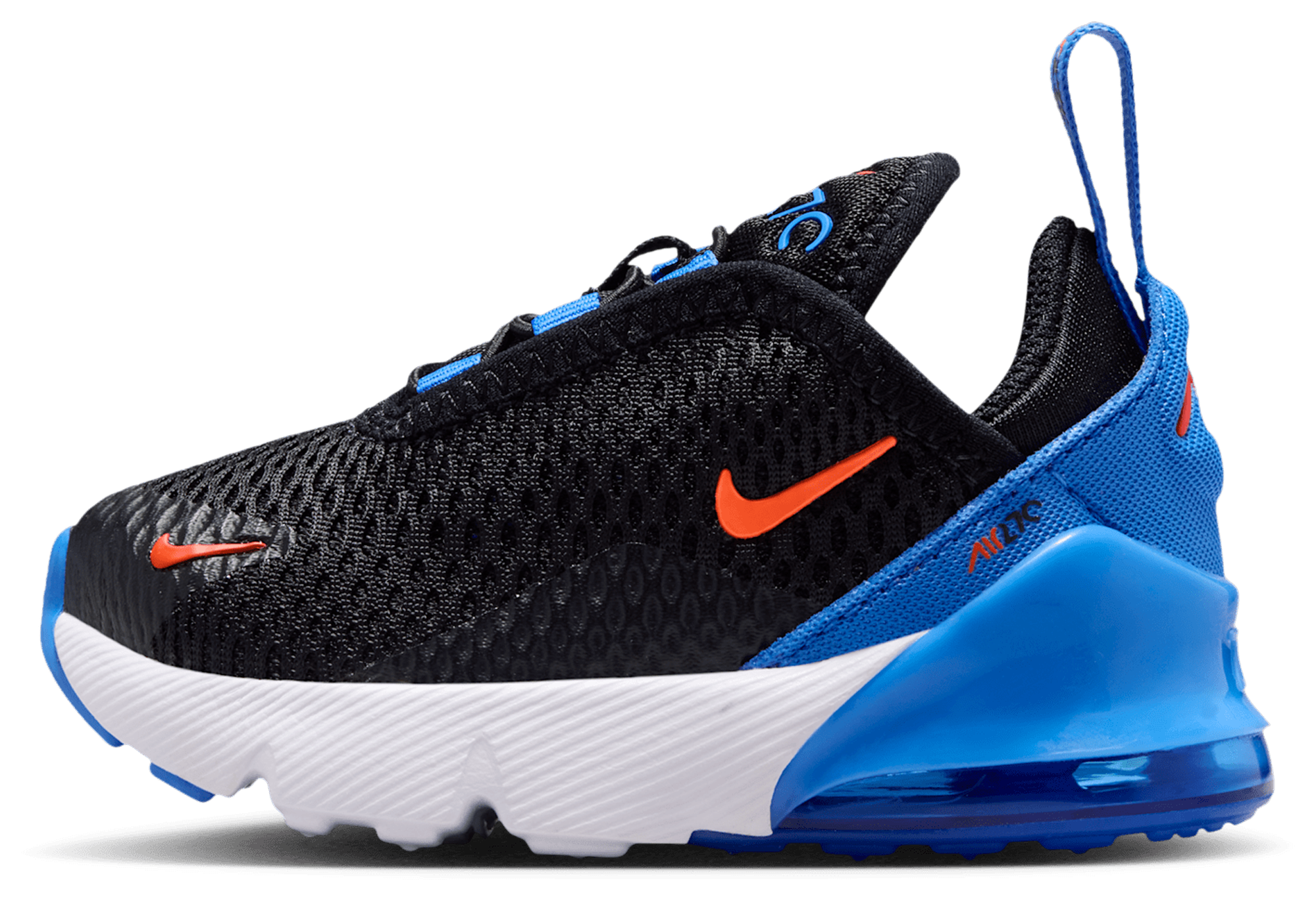 Nike Air Max 270 童款 - Black/Turf Orange/Blue Crystal - Image 2