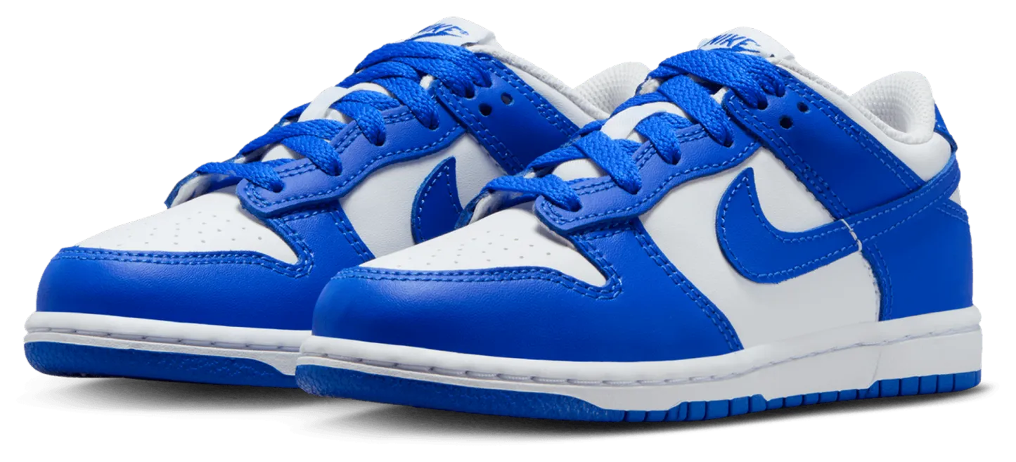 Nike Dunk Low 童款 - White/Hyper Blue - Image 6