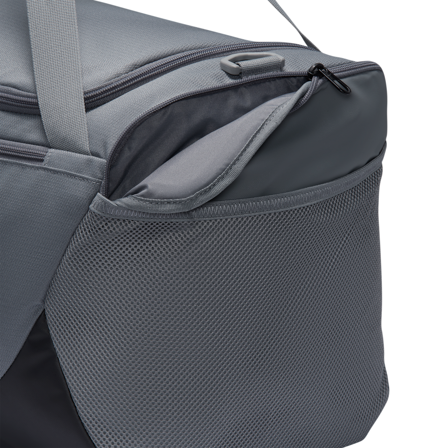 Nike Brasilia Small Duffel - Smoke Grey/Black/White - Image 8