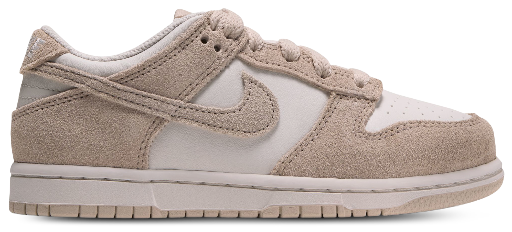 Nike Dunk Low Suede 童款 - White/Tan - Image 1