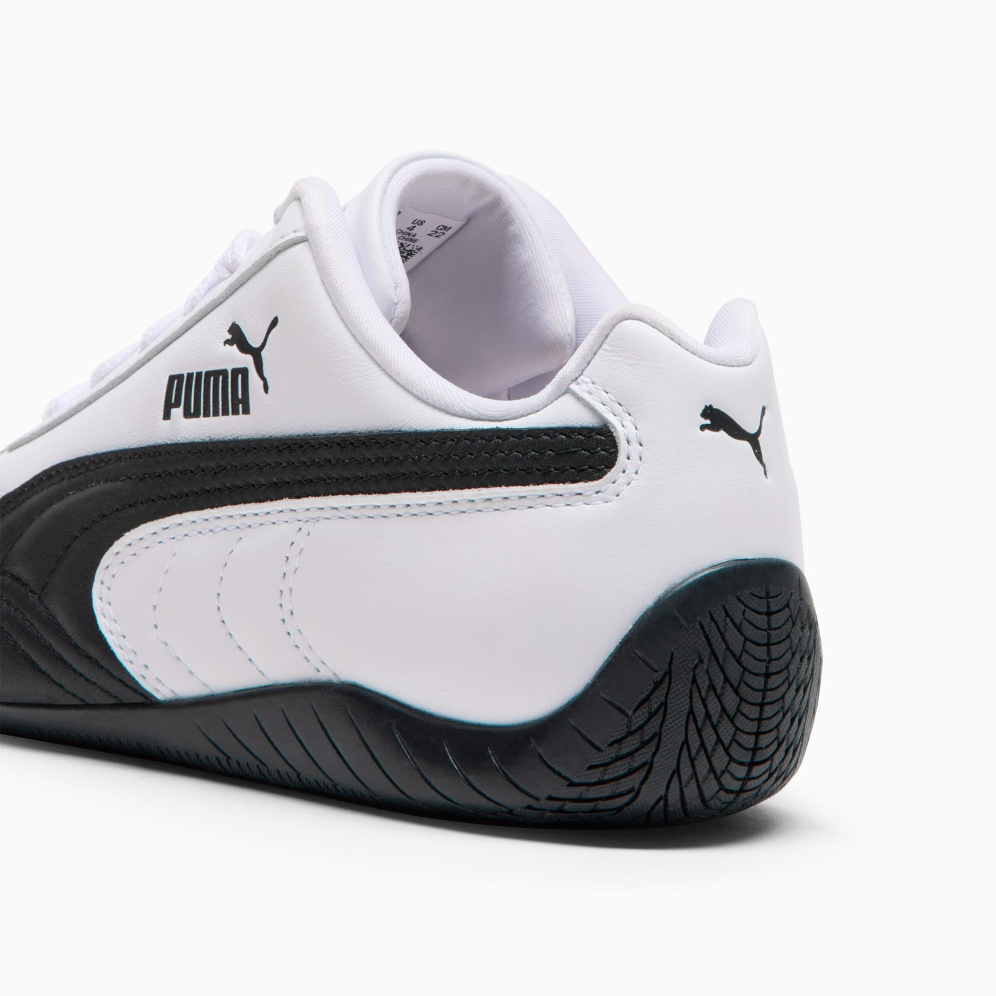 Speedcat Leather Big Kids' Sneakers - PUMA White-PUMA Black - 5