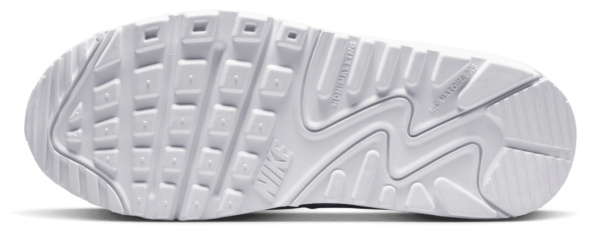 Nike Air Max 90 童款 - White/White/Metallic Silver - Image 5