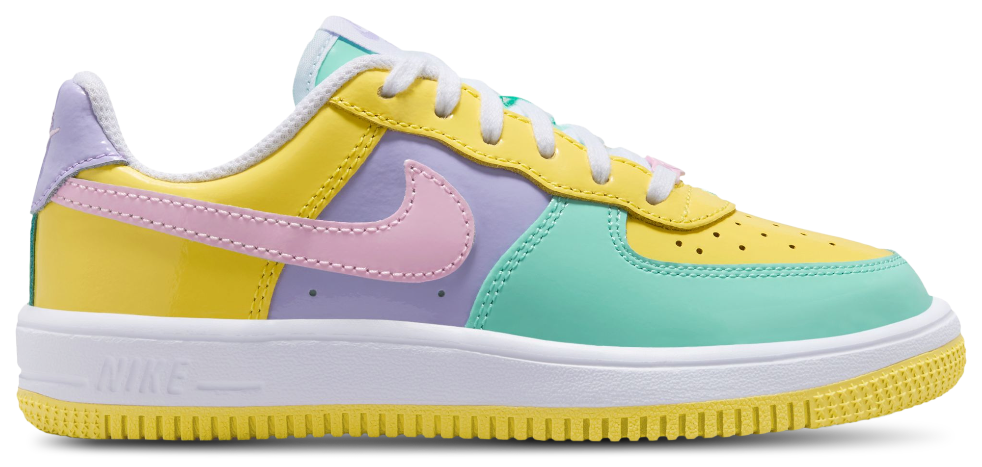 Nike Force 1 Low 童款 - Yellow Pulse/Pink Foam/Emerald Rise - Image 1