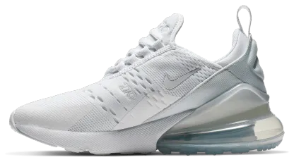 Nike Air Max 270 童款 - White/White/Metallic Silver - Image 2