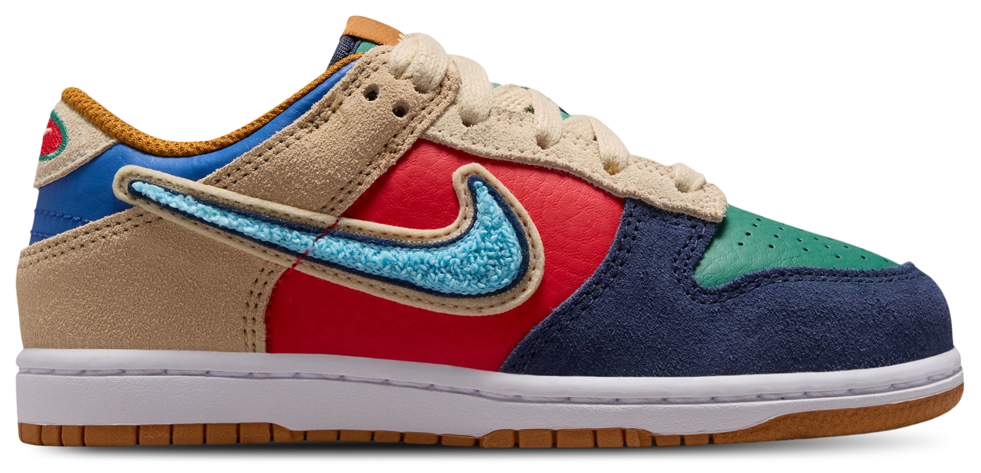 Nike Dunk Low 童款 - Blue/Red - Image 1