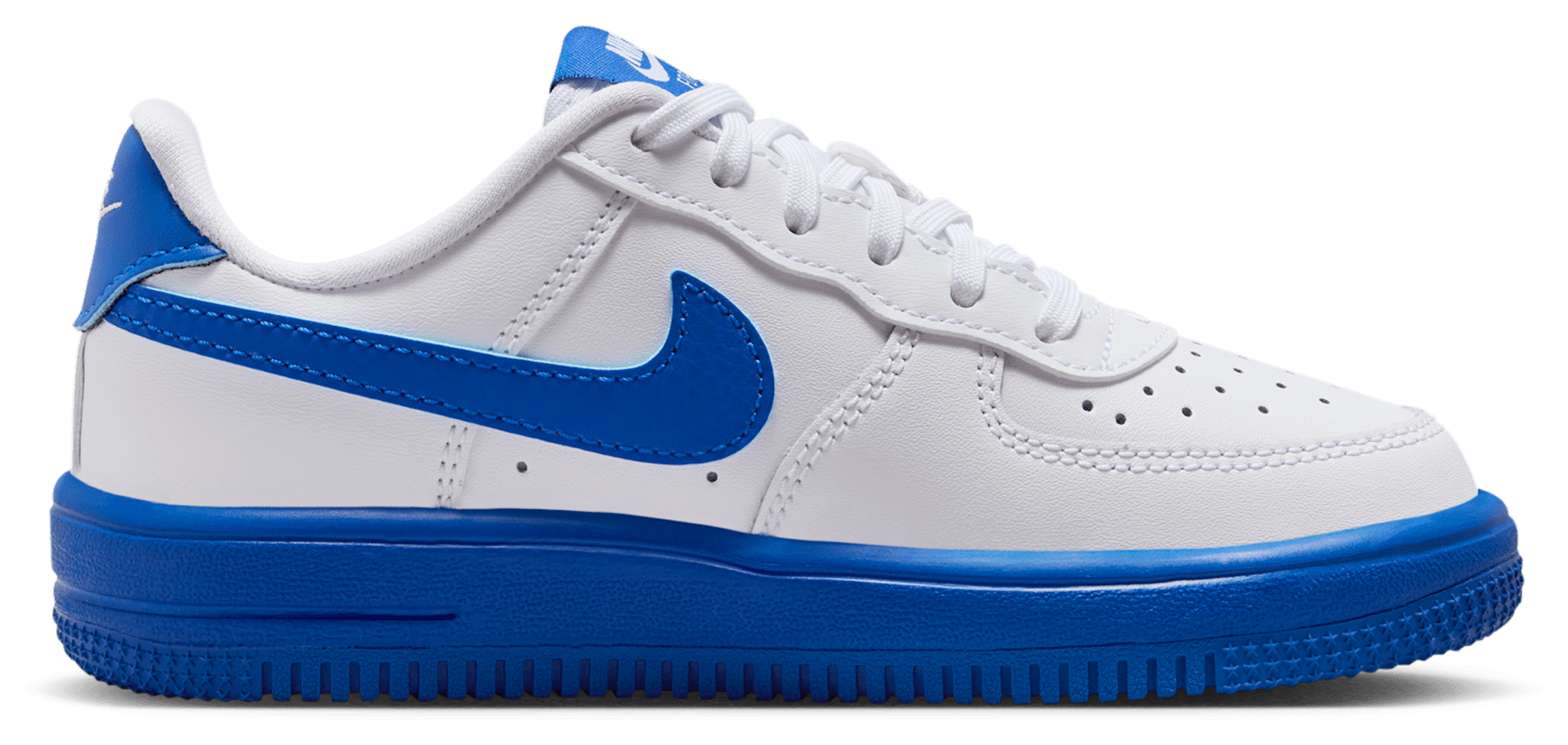 Nike Air Force 1 Low Lace 童款 - White/Game Royal - Image 1