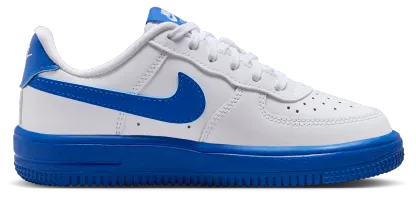 Nike Air Force 1 Low Lace 童款 - White/Game Royal - Image 1